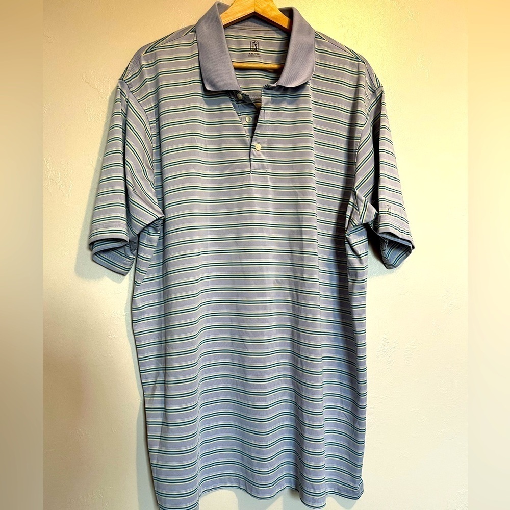 PGA Tour Striped Polo Shirt XXL